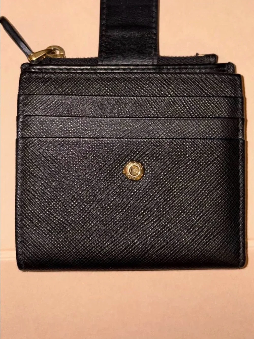 Prada small saffiano and smooth leather wallet